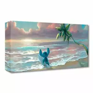 Waiting for Waves 10Hx20W Rob Kaz Disney Lilo Stitch Treasures on Canvas - Picture 1 of 4