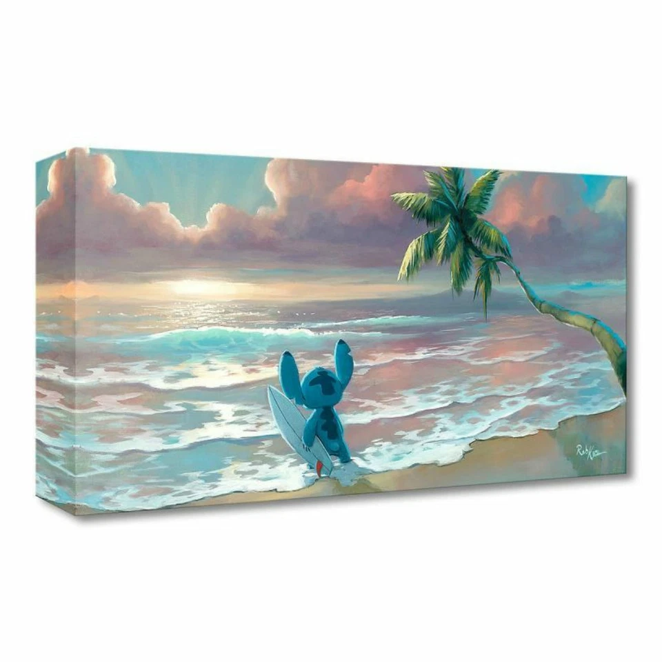 Waiting for Waves 10Hx20W Rob Kaz Disney Lilo Stitch Treasures on Canvas