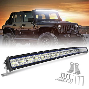 42 inch Curved Tri Row LED Work Light Bar DRIVING LAMP FOR OFFROAD 4x4 SUV UTE - Picture 1 of 11
