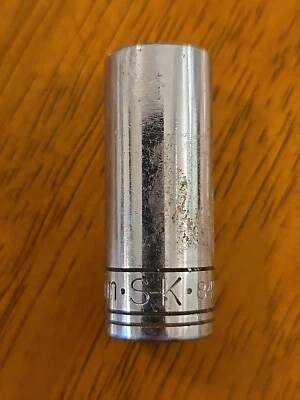 SK Hand Tools 8412 3/8" Dr. 12mm 6pt Deep Metric Chrome Socket USA.  R49 - Image 1 of 4