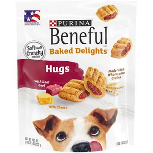 Beneful Baked Delights Hugs With Real Beef and Cheese Oven Baked Dog Treats - Picture 1 of 11