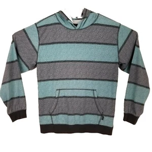 VALOR COLLECTIVE Boys Cotton Blend Hoodie Sweatshirt Gray Blue Striped Kids XL - Picture 1 of 9