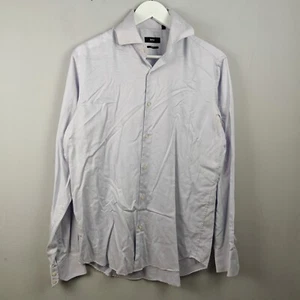 HUGO BOSS Shirt Mens 15.5" 39 Purple Cotton Formal Work Designer Regular - Picture 1 of 10