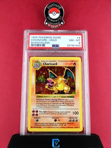 🔥 SHADOWLESS CHARIZARD 🔥 | Pokemon Base Set 4/102 | PSA 8 | NM/ MINT | 1999 - Picture 1 of 9