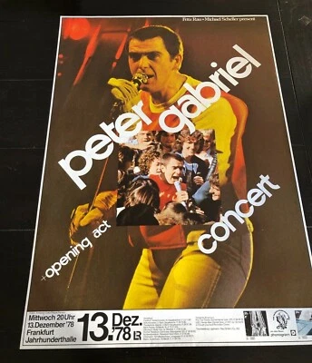 Rare PETER GABRIEL Original German Concert Poster from 1978 - Image 1 of 4