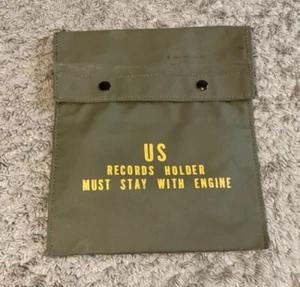 Vtg. U.S. Army Military Records Holder Canvas Pouch “Must Stay With Engine” - Picture 1 of 4