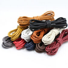 Waxed Colour Shoelaces Leather Shoe Lace Round Strings For Boots Cord Rope✧
