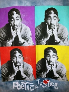 Chemistry Poetic Justice Tupac Blue Tie Dye Graphic TShirt Large Great Cond Clea - Picture 1 of 4