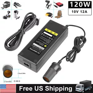 110V AC to 12V DC Car Converter Cigarette Lighter Socket Auto AC Power Adapter - Picture 1 of 15