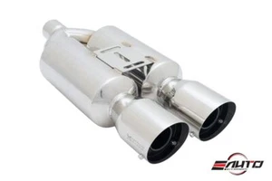 MEGAN Universal M-RS 4" Stainless Dual Twin Tip Exhaust Muffler 2.25" inlet - Picture 1 of 3