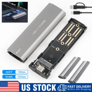 M2 SSD Hard Case NVME NGFF Enclosure M.2 to USB Type C 3.1 GEN2 M Key Adapter US - Picture 1 of 17
