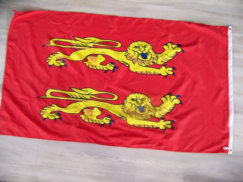 DRA004  DRAPEAU NORMAND 90X150 CM   NEUF  OEILLET  DE  FIXATION NORMANDIE CAEN - Photo 1/1
