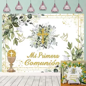 First Holy Communion Party Backdrop Mi Primera Comunion Background Greenery L... - Picture 1 of 8