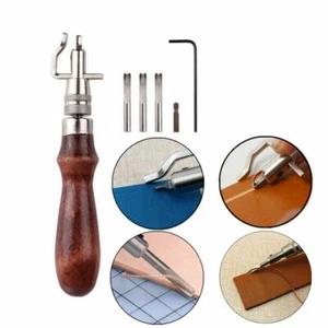 Edge Stitching Groover Creaser Beveller Punch Leather Craft Tool Sewing Set 7Pcs - Picture 1 of 9