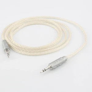 8 núcleos plata pura 3,5 mm macho a 3,5 mm auricular cable auxiliar macho alta fidelidad audio plomo - Imagen 1 de 7