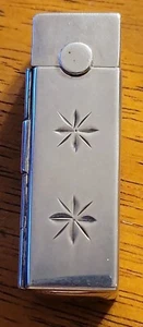 2 1/4" Sterling Silver Lipstick Holder Case & Mirror Star Design Very Clean - Picture 1 of 8