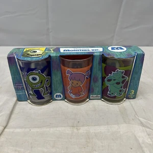 DISNEY 3 x Vintage Monster Inc Tumbler Glasses In Original Packaging - Picture 1 of 8