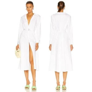 Norma Kamali Boyfriend Shirt A Line Dress To Midcalf Long Sleeve White Size S/36 - Picture 1 of 21