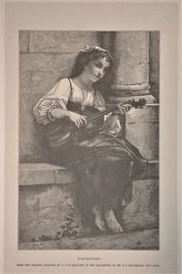 Antike Kunstradierung "RIMEMBRANZA" von D.U.N. MAILLART - Bild 1 von 2