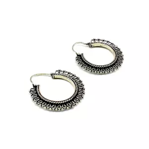 Earring 925 Sterling Silver Antique Oxidase Handmade Fashion Traditional Jewelry - Picture 1 of 1