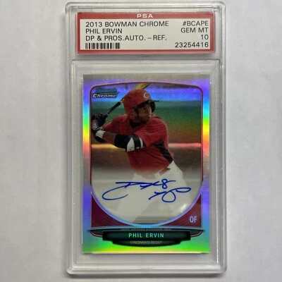 2013 Bowman Chrome Draft Prospects Phil Ervin RC Refractor PSA 10 GEM MINT - Image 1 of 3