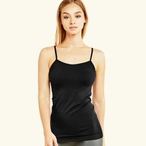 3Pc Women Tank Top Black Cami Long Spaghetti Strap Layering Basic Plain One Size - Picture 1 of 1