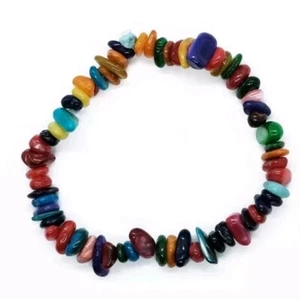 Multicol Shell Natural Chip Healing Chakra Bracelet - Picture 1 of 2