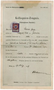 Österreich-Ungarn / Bukowina, 1917, Abschlussurkunde - Universität Wien WWI - Bild 1 von 1