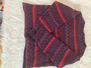 Vintage Iceland Jersey Modeller Sweater Men's Medium Red/Blue Hans Heitsch 100% - Picture 1 of 6