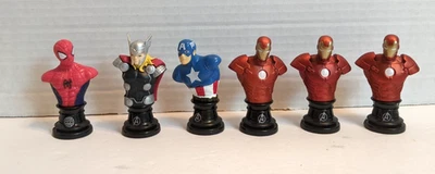 Marvel Mini-Busto Lote de 6 Spiderman, Thor, Capitán América, Iron Man Foto 1 de 4