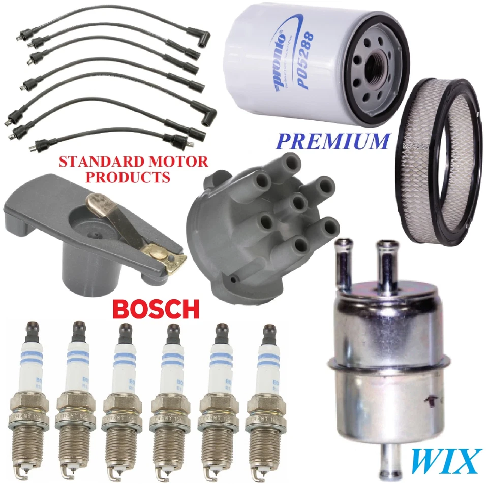Tune Up Kit Filters Cap Wire Spark Plugs For JEEP SCRAMBLER L6 4.2L 1981-1985 - Image 1 of 1