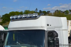 Roof Bar + Flush LEDs To Fit Renault Magnum Stainless Steel Metal Accessories - Picture 1 of 4