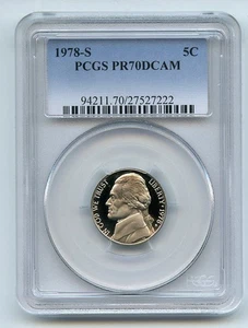 1978 S 5C Jefferson Nickel Proof PCGS PR70DCAM - Picture 1 of 1