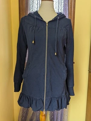 Vintage Y2K Forever 21 XXI Blue Ruffled Long Babydoll Hoodie Sweatshirt Size S/M - Image 1 of 4