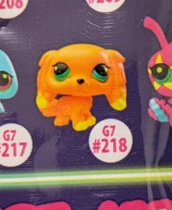 Littlest Pet Shop LPS 218 G7 Black Light Pet Orange Yellow Cocker Spaniel Sealed - Picture 1 of 3
