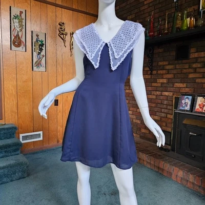 Mini Vestido Patinador Babydoll Cuello Mariposa Kinderwhore Punk Dolly Años 90 De Colección M/L Foto 1 de 4