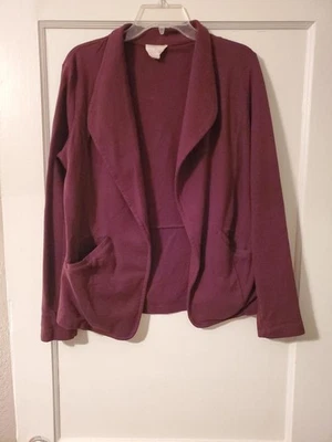 BLAZER CASLON MUJER PUNTO TALLA PEQUEÑA GRANATE CON BOLSILLOS Foto 1 de 4