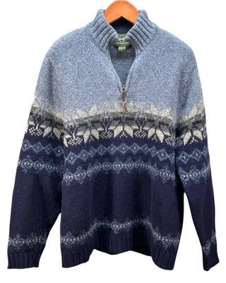 Vintage Eddie Bauer Heratige 1/2 Zip Pullover Sweater Lambs Wool Men XL - Image 1 of 4