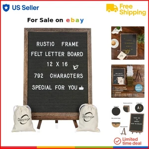 Felt Letter Board Wooden Frame 12x16 Inch Message Board for Decor Office - Picture 1 of 9