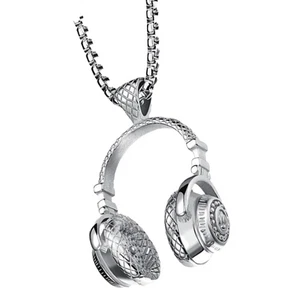 1Pc Western Style Headset Necklace Men Musical Pendant Creative Neck Decoration - Picture 1 of 12