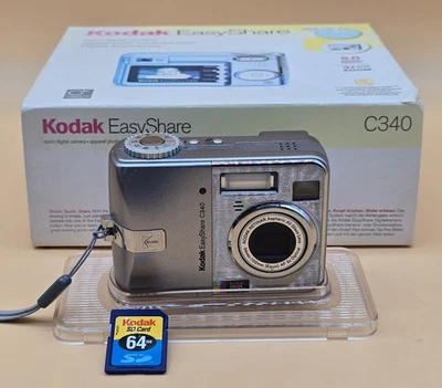 Kodak Digital Camera EasyShare C340 5.0MP Silver Tested - Image 1 of 4