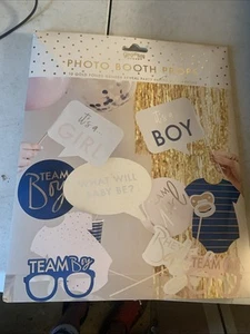 Gold Foiled Gender Reveal Party Photobooth Props Mum To Be Selfies Backdrops WYZ - Picture 1 of 6