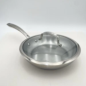"Sartén BELGIQUE de acero inoxidable de 3 cuartos de 10"" sartén segura para horno con tapa" - Imagen 1 de 11