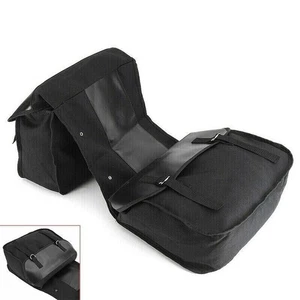 New Motorcycle Touring Saddle Bag Canvas Panniers Motorbike Buckle Rear Seat Bag - Picture 1 of 13