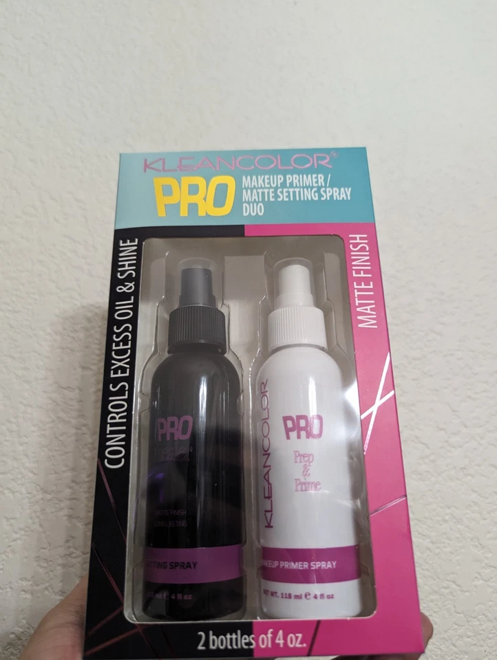 KLEANCOLOR PRO MAKEUP PRIMER & MATTE SETTING SPRAY DUO 4 OZ EA WITH SEALED BOX - Image 1 of 1