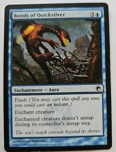 MTG Magic The Gathering Card Bonds of Quicksilver Enchantment Aura Blue Scars Of - Picture 1 of 2