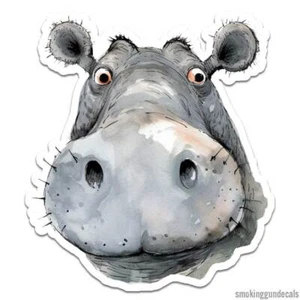 Funny Hippo, Vinyl Decal Sticker, Indoor Outdoor, 3 Sizes, #12294 - Picture 1 of 1