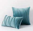 Plain Velvet Soft Stripes Cushion Cover Throw Pillow Cases Home Decor 18" 20"