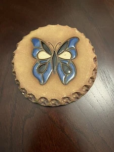 Pottery Wall Art w/Tiled Butterfly - Picture 1 of 3