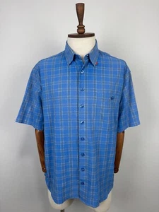 Mammut Swiss Tech Blue Check Short Sleeve Outdoor Men's Polo Shirt Sz 2XL/3XL - Picture 1 of 24